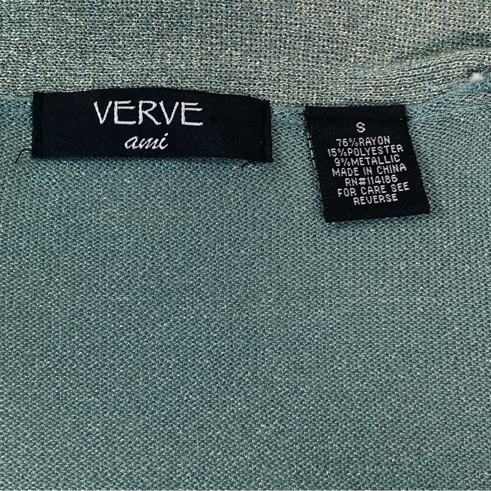Verve Shiny Green Cropped Sweater Size S - Picture 5 of 6